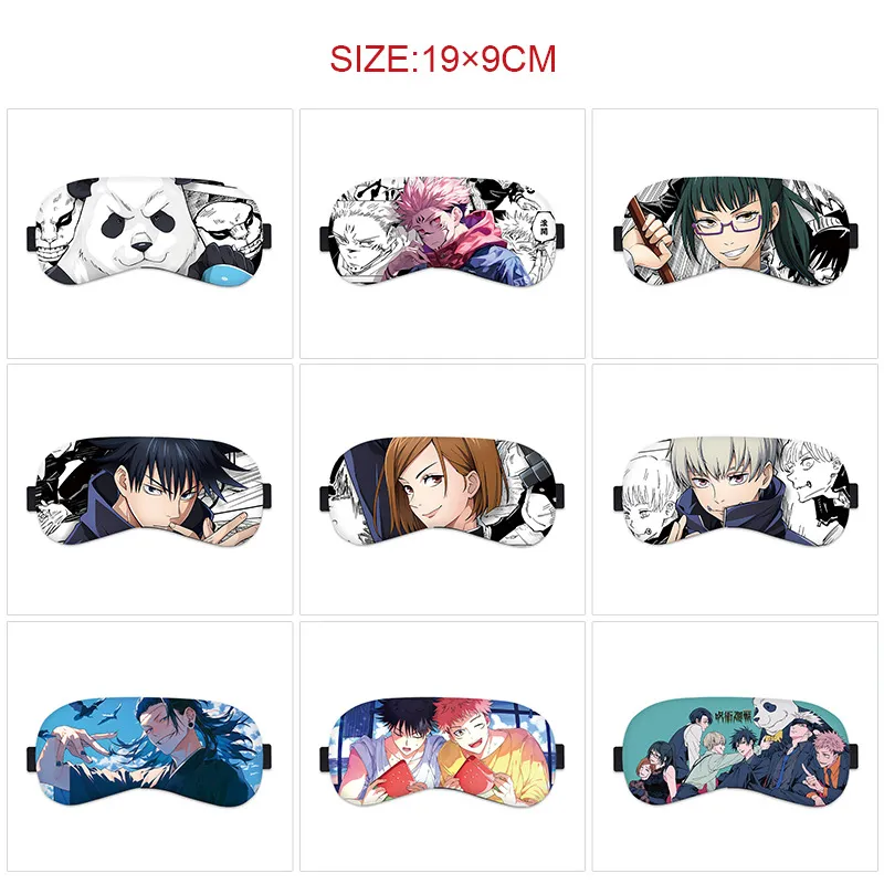 Jujutsu Kaisen Inspired 3D Contoured Sleep Mask – Breathable Blackout Eye Mask with Gojo & Yuji Print, Adjustable Strap for Travel, Sleep & Cosplay